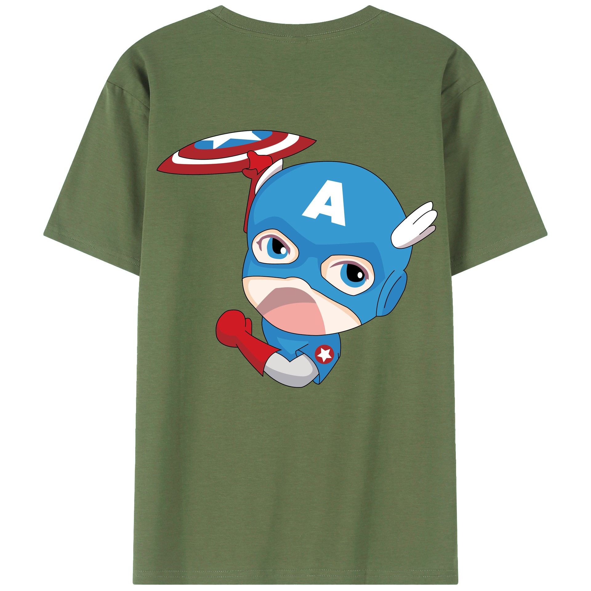 （画像用） アベンジャーズ The Avengers 綿100％ メンズ半袖Tシャツ（バックプリント） 通気性